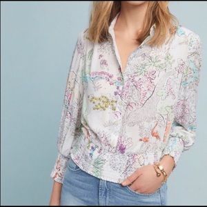 Maeve by Anthropologie Paint By Number Top